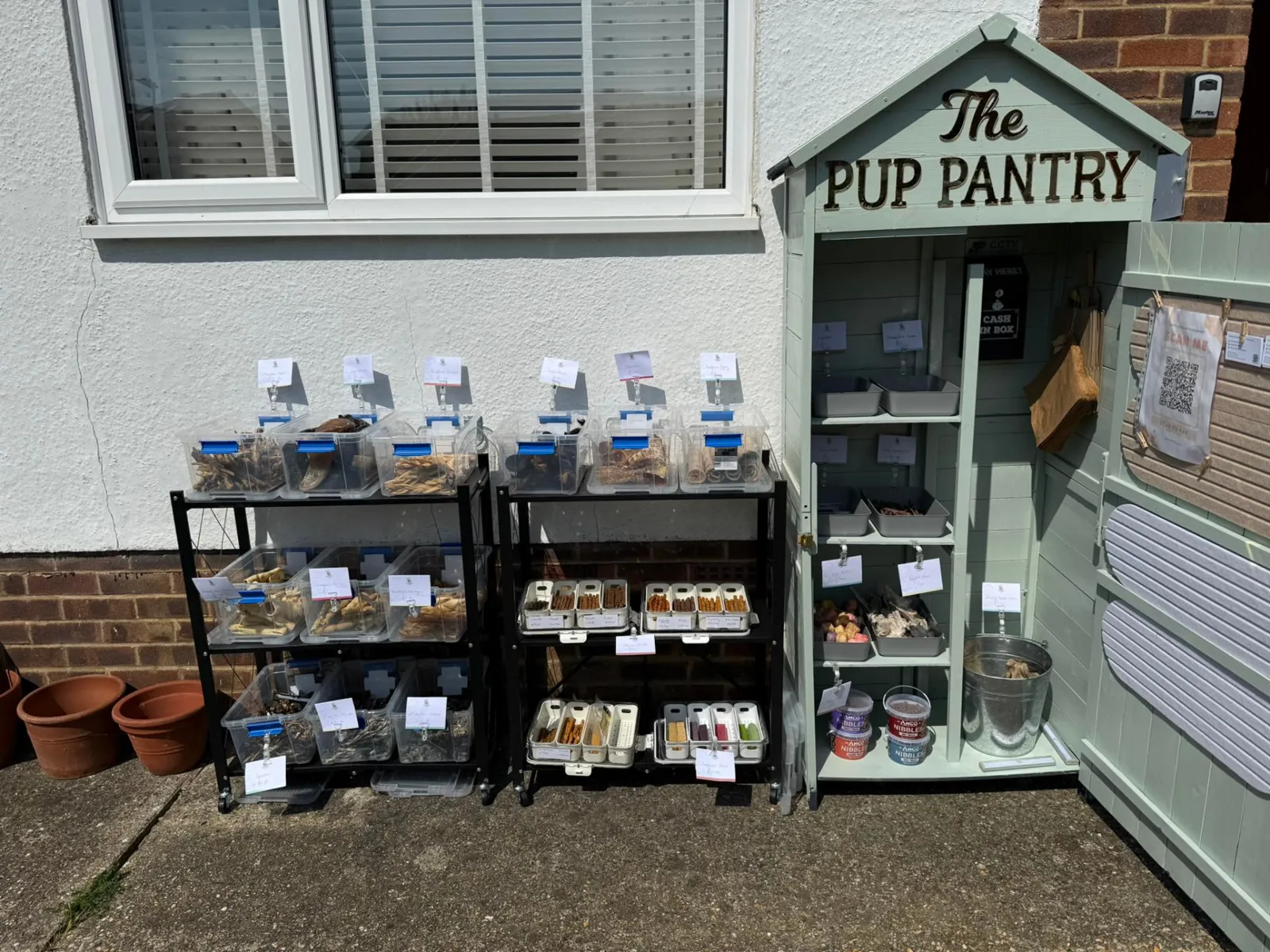 The Pup Pantry self-service honesty shop in Binstead, stocked with natural chews and baked treats